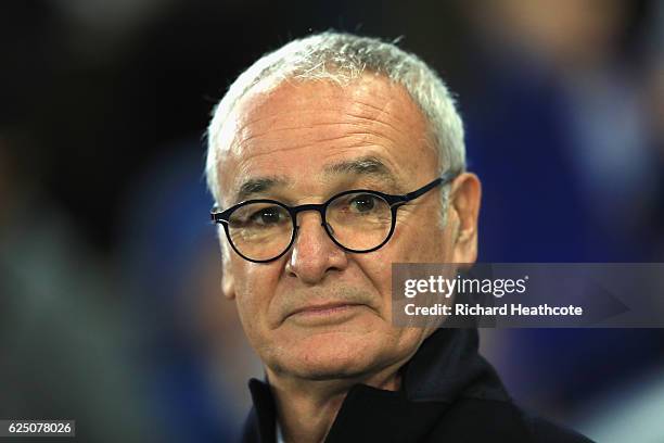 Claudio Ranieri, Manager of Leicester City looks on during the UEFA Champions League match between Leicester City FC and Club Brugge KV at The King...