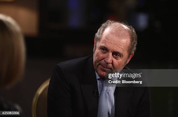 Philippe Donnet, chief executive officer of Assicurazioni Generali SpA, speaks during a Bloomberg Television interview in London, U.K., on Tuesday,...