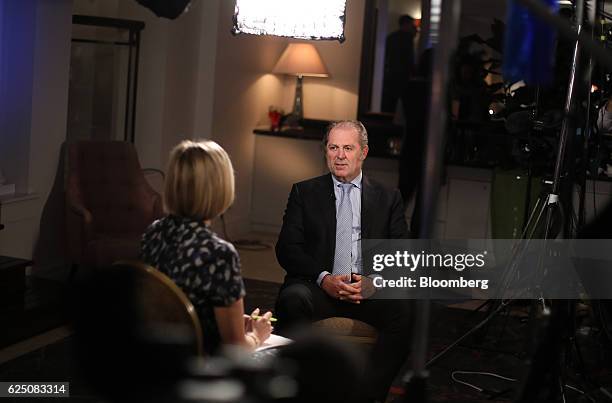 Philippe Donnet, chief executive officer of Assicurazioni Generali SpA, speaks during a Bloomberg Television interview in London, U.K., on Tuesday,...
