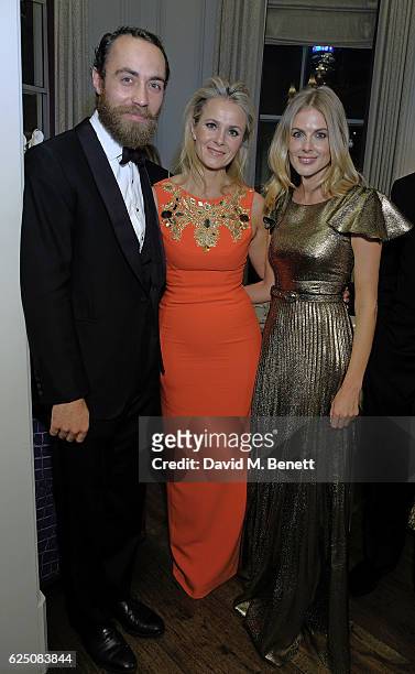 James Middleton, Julietta Dexter and Donna Air attend The Animal Ball 2016 Presented by Elephant Family - VIP dinner at The Langham Hotel on November...