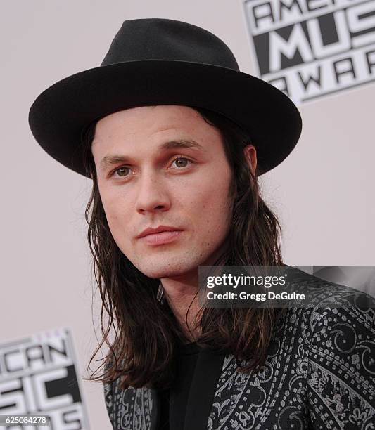 Singer James Bay arrives at the 2016 American Music Awards at Microsoft Theater on November 20, 2016 in Los Angeles, California.