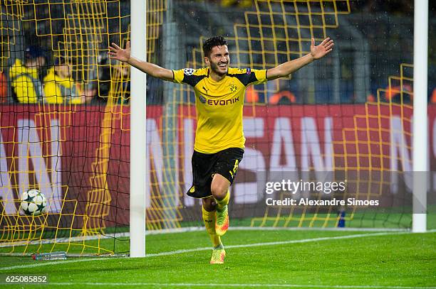 Nuri Sahin of Borussia Dortmund celebrates scoring the goal to the 3:1 during the UEFA Champions League: First Qualifying Round 2nd Leg match between...