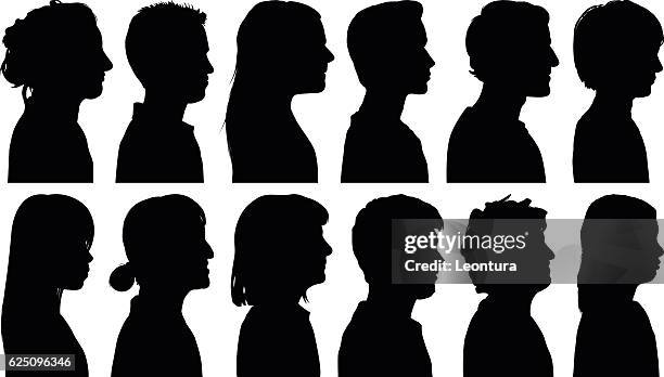 heads - side view stock illustrations