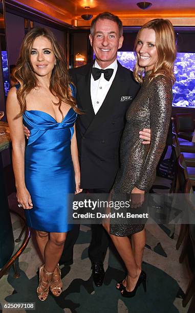 Elizabeth Hurley, Tim Jefferies and Malin Jefferies attend a VIP dinner to celebrate The Animal Ball 2016 presented by Elephant Family at Sexy Fish...