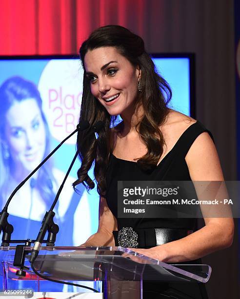 The Duchess of Cambridge delivers a speech as she attends the Place2Be Wellbeing in Schools Awards at Mansion House in London.