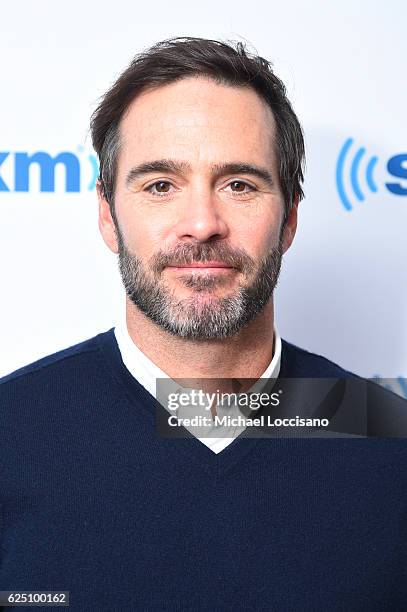 Race car driver Jimmie Johnson visits SiriusXM at SiriusXM Studio on November 22, 2016 in New York City.