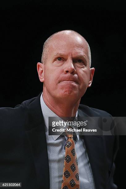 Head coach Tad Boyle of the Colorado Buffaloes reacts against the Texas Longhorns in the second half during the consolation game of the Legends...