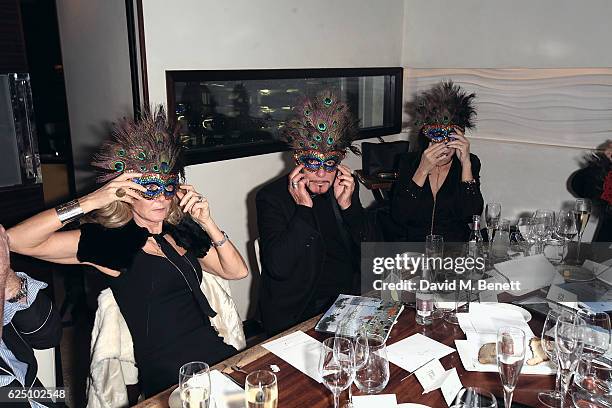 Annabel Brooks, Nicky Haslam and guest attend a VIP dinner to celebrate The Animal Ball 2016 presented by Elephant Family at Maze Restaurant on...