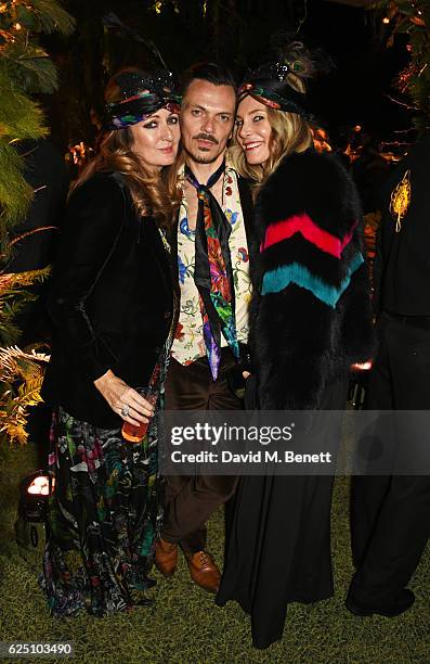 Lucy Yeomans, Matthew Williamson and Kim Hersov attend The Animal Ball 2016 presented by Elephant Family at Victoria House on November 22, 2016 in...