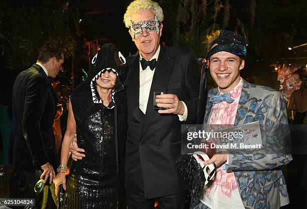 Countess Maya von Schoenburg, Henry Wyndham and Garrett Moore attend The Animal Ball 2016 presented by Elephant Family at Victoria House on November...