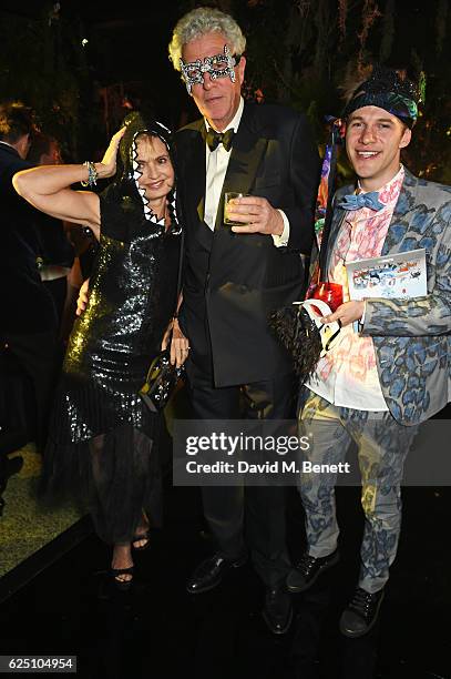 Countess Maya von Schoenburg, Henry Wyndham and Garrett Moore attend The Animal Ball 2016 presented by Elephant Family at Victoria House on November...