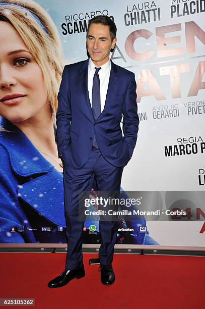 Marco Liorni walks a red carpet for 'La Cena Di Natale' on November 22, 2016 in Rome, Italy.