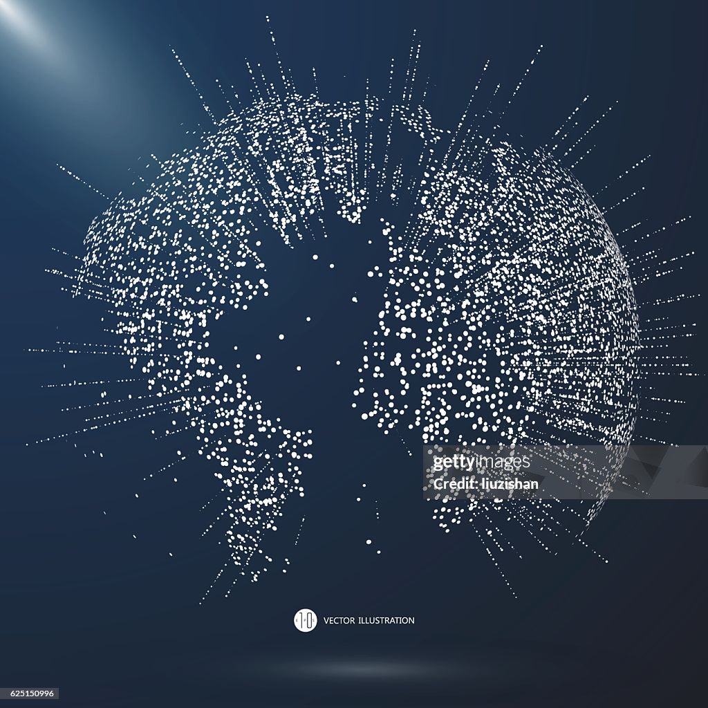 World Mappoint Shape World Map Point Line Composition Representing The Global High-Res ...