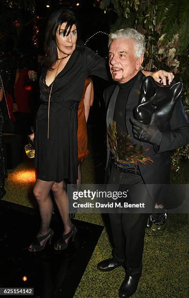 Annabel Brooks and Nicky Haslam attend The Animal Ball 2016 presented by Elephant Family at Victoria House on November 22, 2016 in London, England.