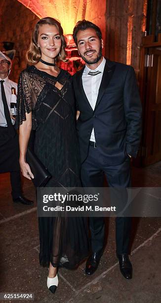Arizona Muse and Boniface Verney-Carron attend the Save The Children Winter Gala at The Guildhall on November 22, 2016 in London, England.