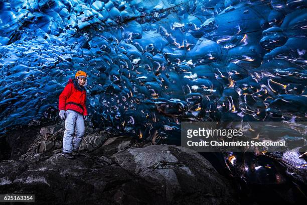 ice cave, iceland - snaefellsjokull stock pictures, royalty-free photos & images