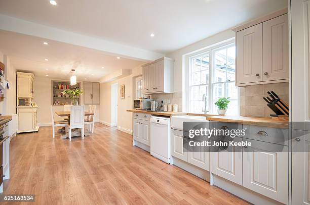 country house - kitchen hardwood floor stock pictures, royalty-free photos & images