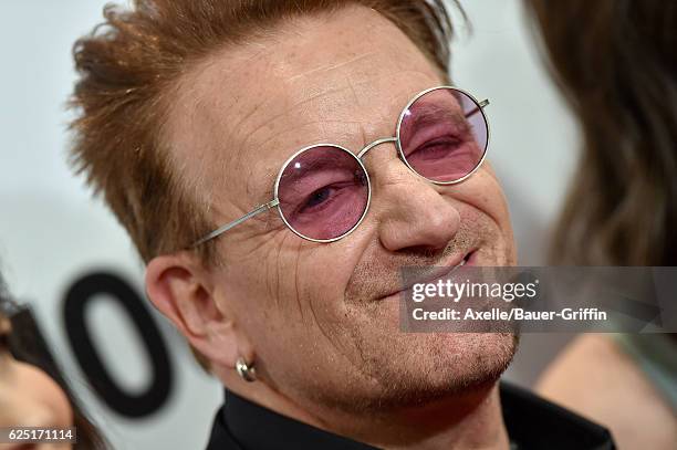 Honoree/singer Bono arrives at Glamour Women of the Year 2016 at NeueHouse Hollywood on November 14, 2016 in Los Angeles, California.