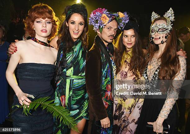 Edwina Preston, Rosanna Falconer, Matthew Williamson, Sarah Ann Macklin and Olivia Grant attend The Animal Ball 2016 presented by Elephant Family at...