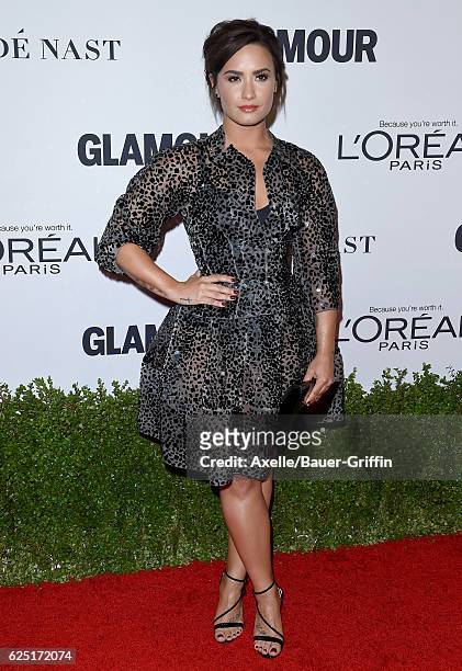 Singer Demi Lovato arrives at Glamour Women of the Year 2016 at NeueHouse Hollywood on November 14, 2016 in Los Angeles, California.