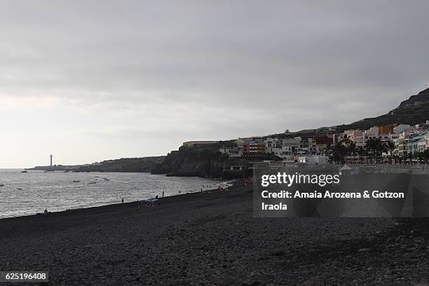 puerto naos beach in la palma island, canary islands. spain. - puerto naos stock pictures, royalty-free photos & images