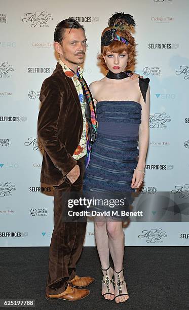 Matthew Williamson and Edwina Preston attend The Animal Ball 2016 presented by Elephant Family at Victoria House on November 22, 2016 in London,...