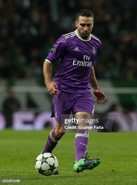 Real Madrid's defender Dani Carvajal from Spain in action during the UEFA Champions League match between Sporting Clube de Portugal and Real Madrid...