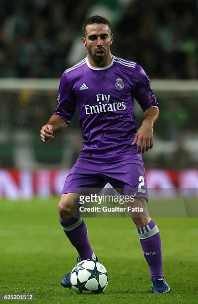 Real Madrid's defender Dani Carvajal from Spain in action during the UEFA Champions League match between Sporting Clube de Portugal and Real Madrid...