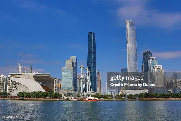 China, Guangdong Province, Guangzhou City, Wuyang New Town, Haixinsha Island, International Financial Center and East Tower.