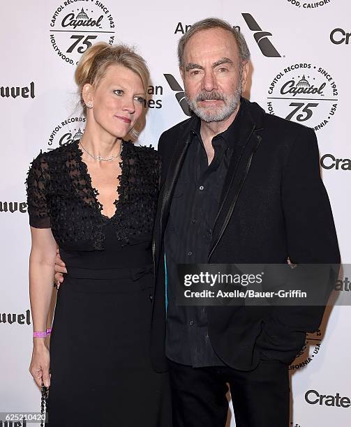 Singer Neil Diamond and wife Katie McNeil attend Capitol Records 75th Anniversary Gala at Capitol Records Tower on November 15, 2016 in Los Angeles,...