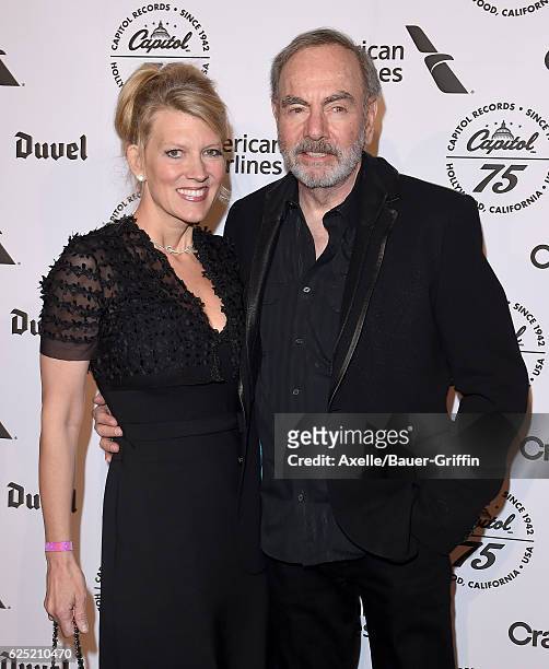 Singer Neil Diamond and wife Katie McNeil attend Capitol Records 75th Anniversary Gala at Capitol Records Tower on November 15, 2016 in Los Angeles,...