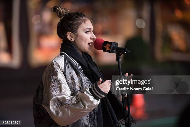 Singer Daya perfroms at the 90th anniversary Macy's Thanksgiving day parade rehearsals at Macy's Herald Square on November 22, 2016 in New York City.