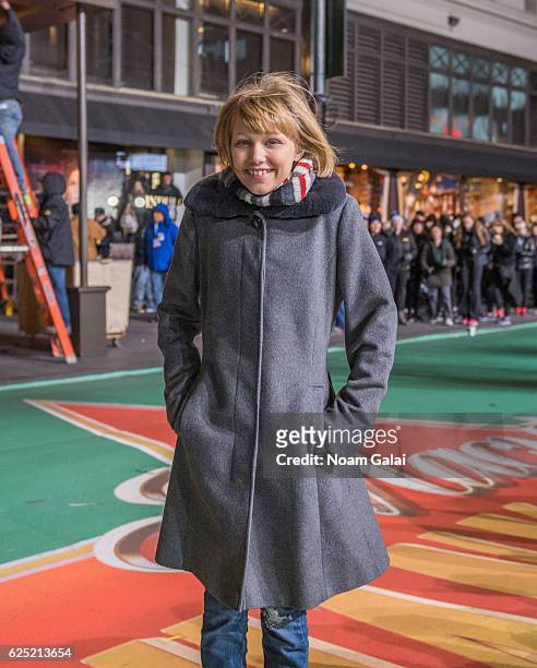 Singer Grace VanderWaal attends the 90th anniversary Macy's Thanksgiving day parade rehearsals at Macy's Herald Square on November 22, 2016 in New...