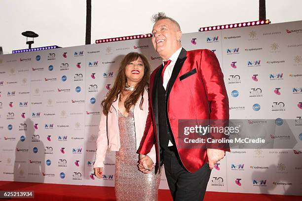 Jimmy Barnes and Jane Mahoney arrives for the 30th Annual ARIA Awards 2016 at The Star on November 23, 2016 in Sydney, Australia.