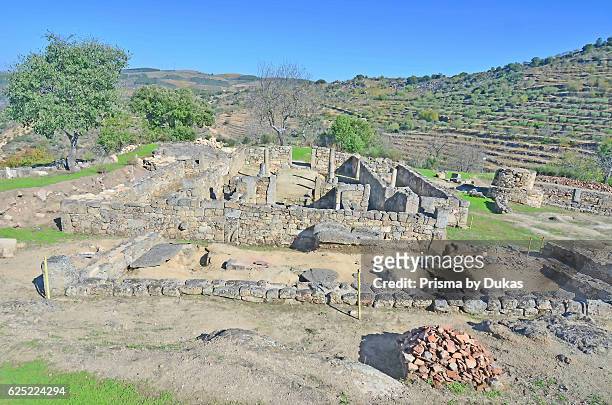 The ancient roman ruins and prehistoric settlement of Prazo near to the River Duro in Northern Portugal.