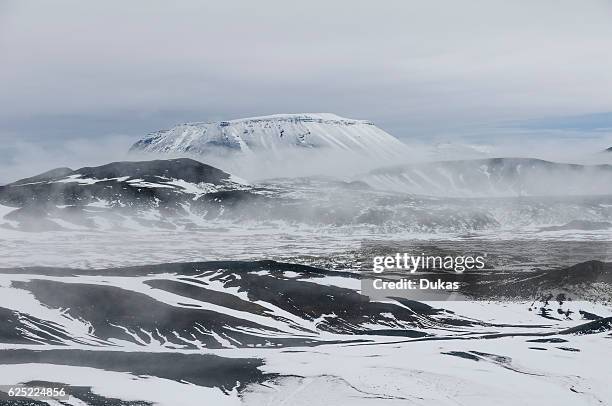 The mountain Burfell in the area of Myvatn in north Iceland. View from the crater rim of Hverfjall..