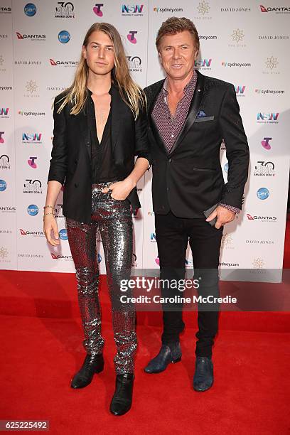 Christian Wilkins and Richard Wilkins arrives for the 30th Annual ARIA Awards 2016 at The Star on November 23, 2016 in Sydney, Australia.