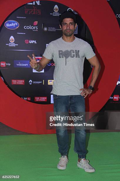 Bollywood actor Farhan Akhtar during Global Citizen India concert 2016 at BKC, on November 19, 2016 in Mumbai, India. Coldplay's frontman Chris...