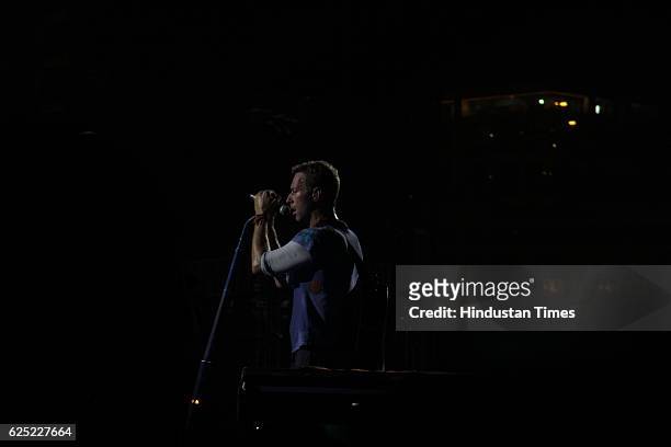 British rock band Coldplay performs during Global Citizen India concert 2016 at BKC, on November 19, 2016 in Mumbai, India. Coldplay's frontman Chris...