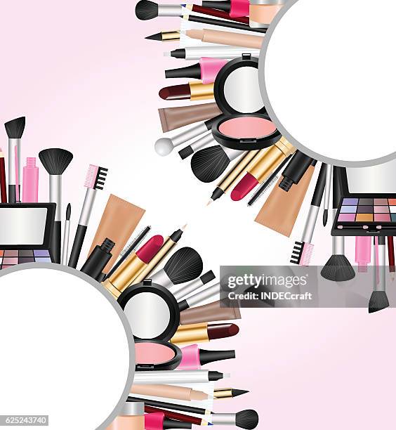 cosmetics with text space - makeup foundation stock illustrations