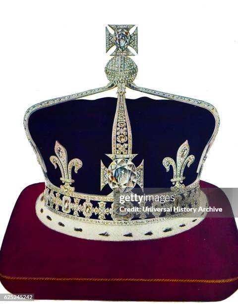 Queen Elizabeth's crown, made by Garrard, was the first to be mounted in platinum. It includes a circlet used by Queen Victoria and is emblazoned by...