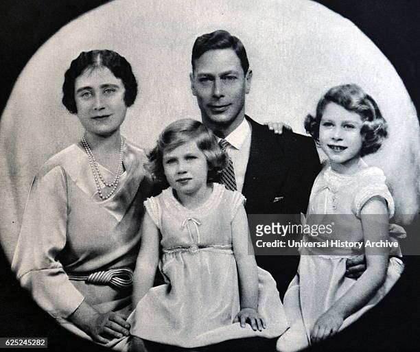 George VI; King of the United Kingdom, as Duke of York together with Elizabeth and Princess Elizabeth later Queen Elizabeth II. Princess Margaret is...