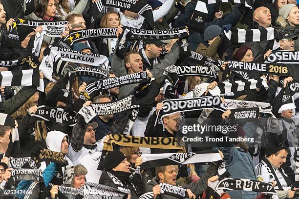 General view of Rosenborg supporters during Norwegian Cup Final Kongsvinger v Rosenborg at Ullevaal Stadion on November 20, 2016 in Oslo, Norway.