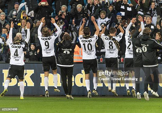 Tore Reginiussen, Christian Gytkj¾r, Matthias Vilhjalmsson, Anders Konradsen, Alexander Gersbach of Rosenborg celebrates victory after Norwegian Cup...