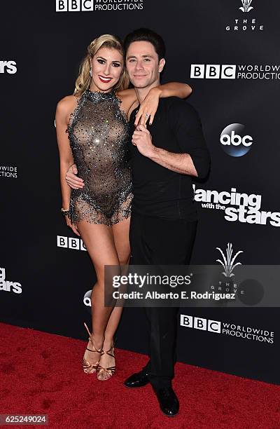 Professional dancers Emma Slater and Sasha Farber attend ABC's "Dancing With The Stars" Season 23 Finale at The Grove on November 22, 2016 in Los...