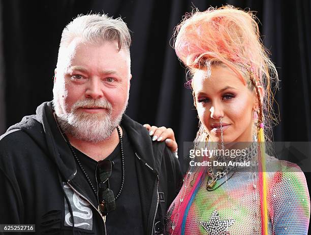 Kyle Sandilands and Imogen Anthony arrives for the 30th Annual ARIA Awards 2016 at The Star on November 23, 2016 in Sydney, Australia.