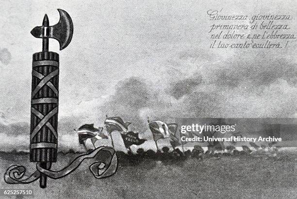 Second World War Italian propaganda poster. 20th Century.
