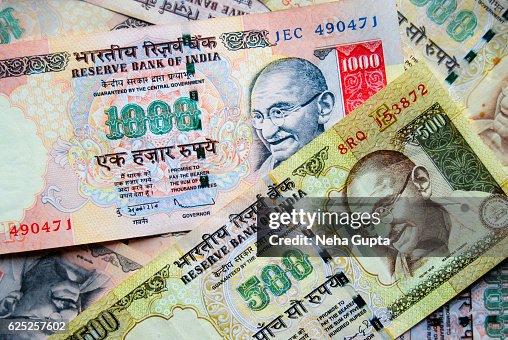 Old Inr Notes Old Inr 1000 And 500 High-Res Stock Photo - Getty Images