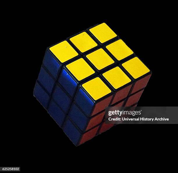 Rubik's Cube, a 3-D combination puzzle invented 1974 by Hungarian sculptor and professor of architecture Ern? Rubik. Dated 20th Century.