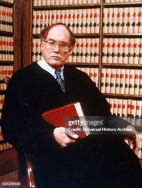 Photographic portrait of William Rehnquist an American lawyer, jurist, Associate Justice and Chief Justice of the United States. Dated 20th Century.